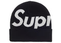 Supreme Big Logo Beanie Fw25 Black - supreme-big-logo-beanie-fw25-black