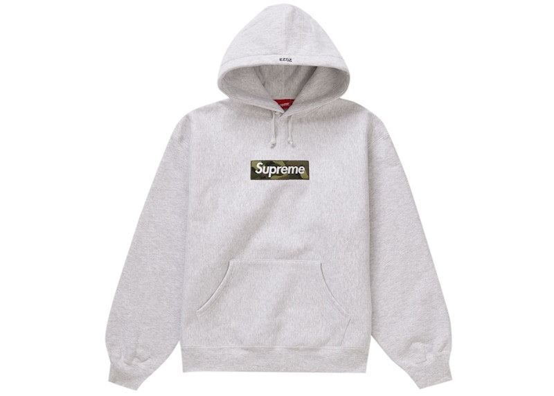 Supreme Box Logo Hooded Sweatshirt Fw23 Ash Grey - supreme-box-logo-hooded-sweatshirt-fw23-ash-grey