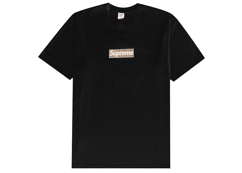 Supreme Burberry Box Logo Tee Black - supreme-burberry-box-logo-tee-black