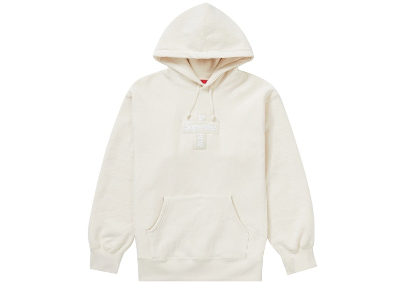 Supreme Cross Box Logo Hooded Sweatshirt Natural - supreme-cross-box-logo-hooded-sweatshirt-natural