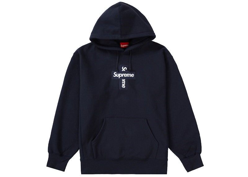Supreme Cross Box Logo Hooded Sweatshirt Navy - supreme-cross-box-logo-hooded-sweatshirt-navy