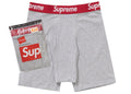 Supreme Hanes Boxer Briefs 2 Pack Heather Grey - supreme-hanes-boxer-briefs-2-pack-heather-grey