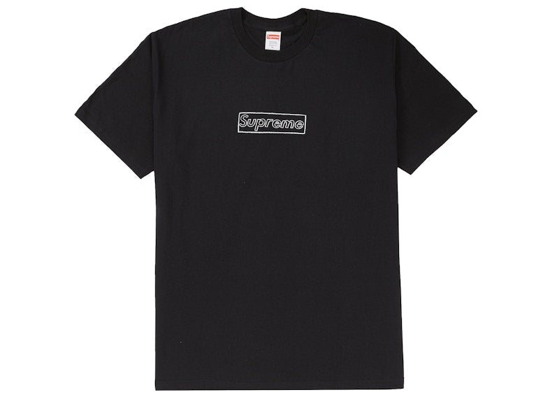 Supreme Kaws Chalk Logo Tee Black - supreme-kaws-chalk-logo-tee-black