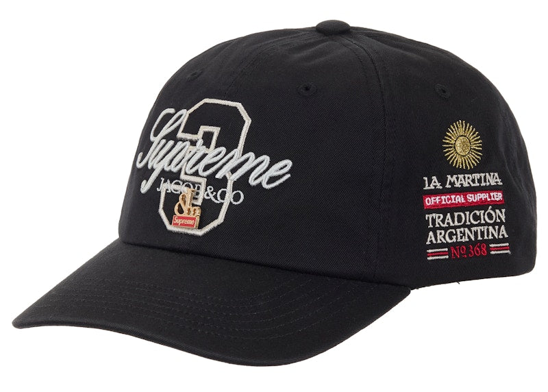 Supreme La Martina 6 Panel Black - supreme-la-martina-6-panel-black