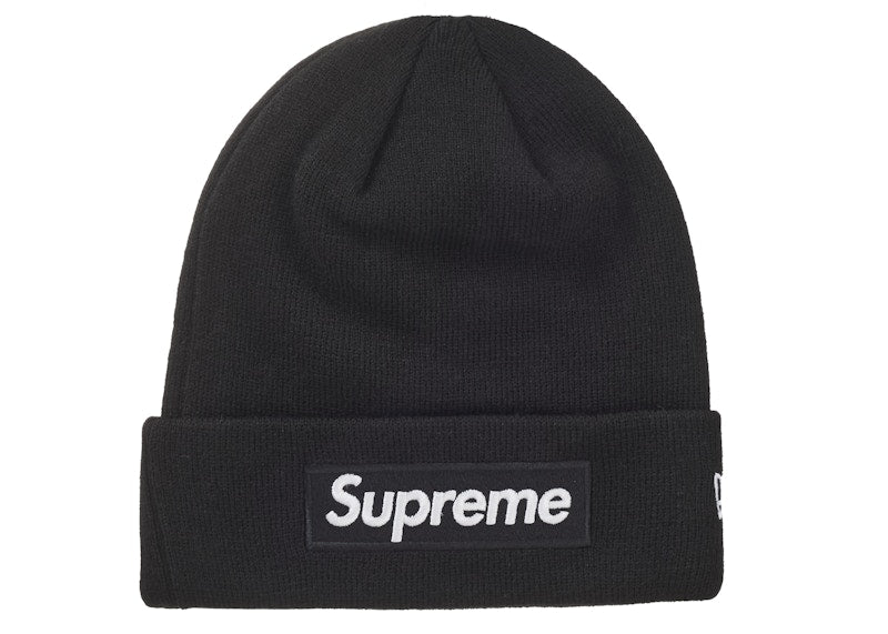 Supreme New Era Box Logo Beanie Fw24 Black - supreme-new-era-box-logo-beanie-fw24-black