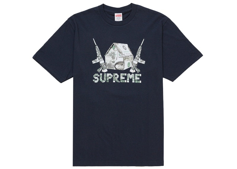 Supreme Origami Tee Navy - supreme-origami-tee-navy