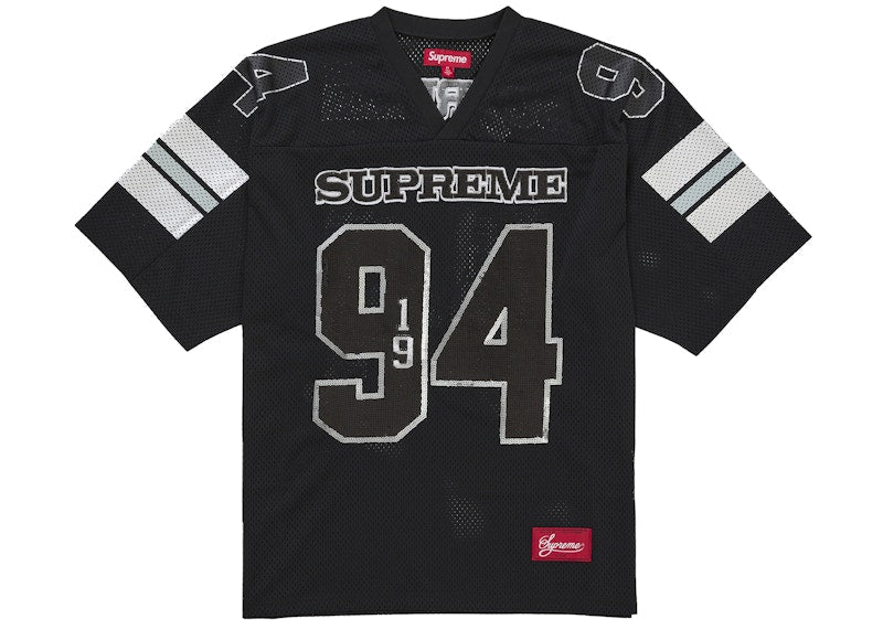Supreme Sequin Football Jersey Black - supreme-sequin-football-jersey-black