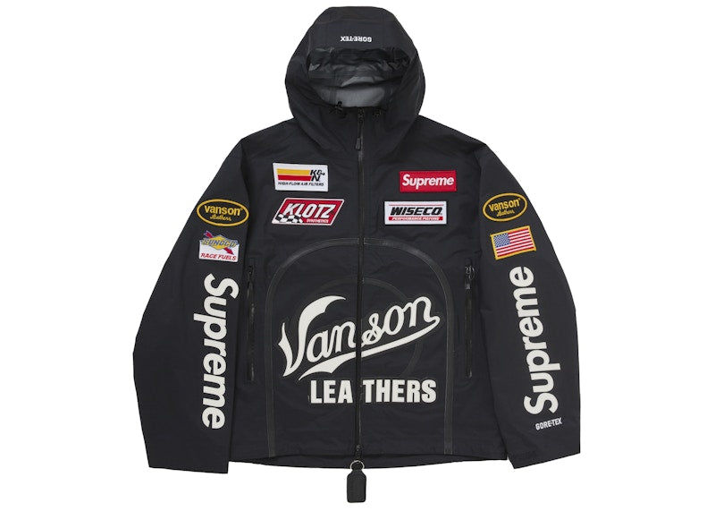 Supreme Vanson Leathers Gore Tex Shell Jacket Black - supreme-vanson-leathers-gore-tex-shell-jacket-black