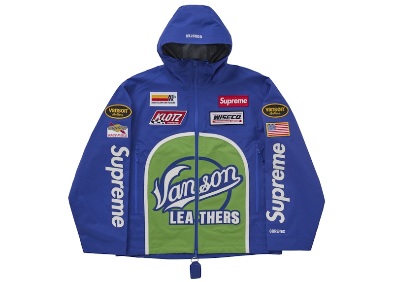 Supreme Vanson Leathers Gore Tex Shell Jacket Royal - supreme-vanson-leathers-gore-tex-shell-jacket-royal