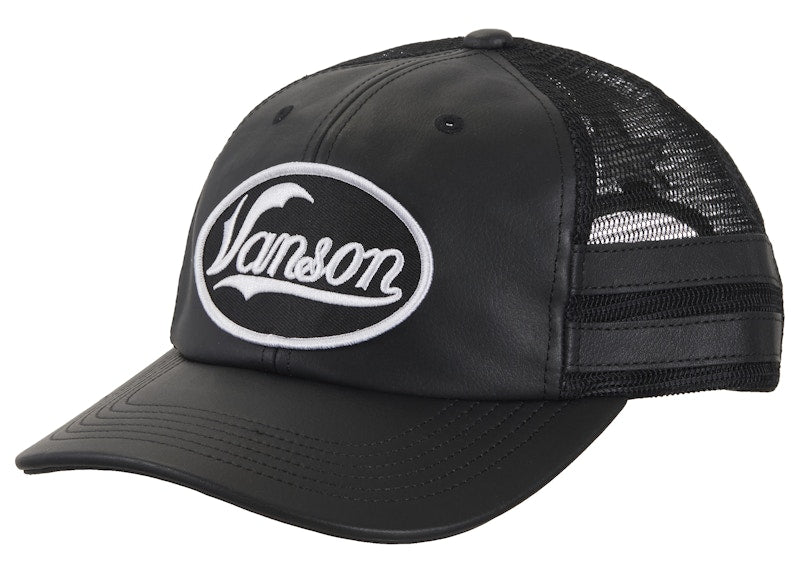 Supreme Vanson Leathers Mesh Back 6 Panel Black - supreme-vanson-leathers-mesh-back-6-panel-black