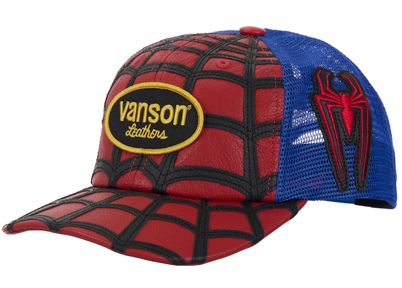 Supreme Vanson Leathers Spider Man Mesh Back 6 Panel Hat Red - supreme-vanson-leathers-spider-man-mesh-back-6-panel-hat-red