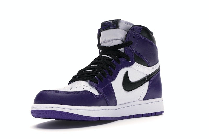 Air Jordan 1 Retro High Court Purple White, vista a 360 gradi 14 di 36