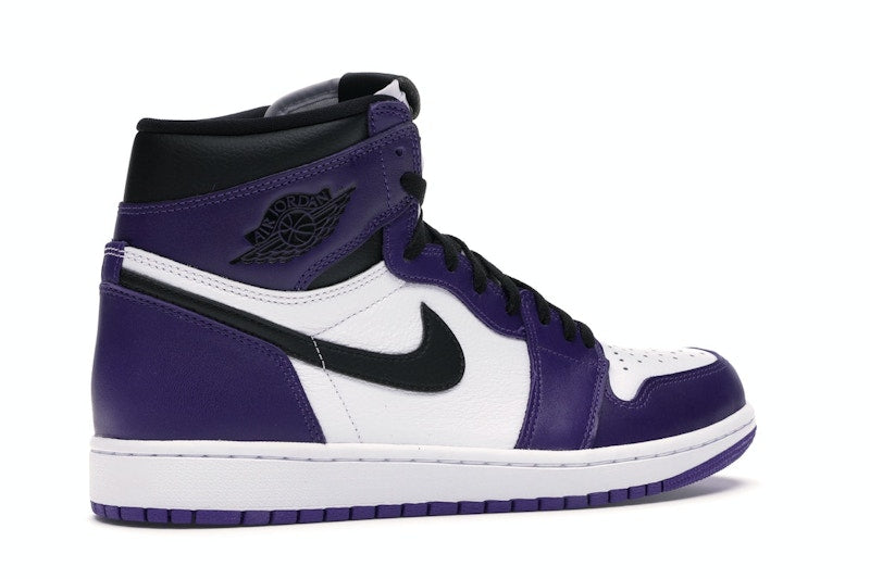 Air Jordan 1 Retro High Court Purple White, vista a 360 gradi 34 di 36