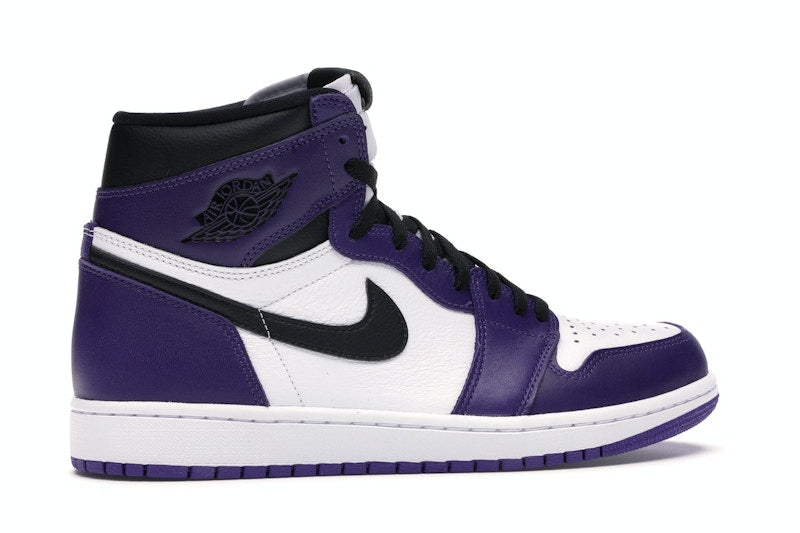 Air Jordan 1 Retro High Court Purple White, vista a 360 gradi 35 di 36