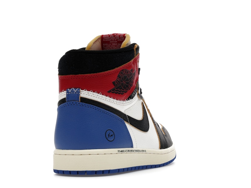 Air Jordan 1 Retro High OG SP Fragment X Union La Varsity Red Sport Royal, vista a 360 gradi 30 di 36