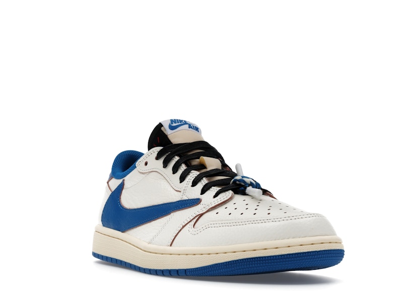 Air Jordan 1 Retro Low OG SP Fragment x Travis Scott Sail Military Blue