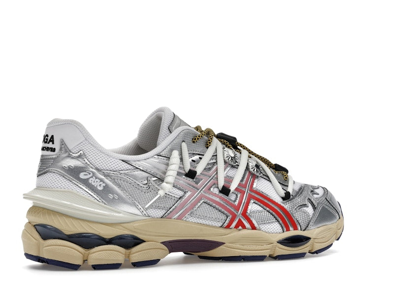 Asics Gel-Cumulus 16 Toga White Red Pure Silver, vista a 360 gradi 34 di 36