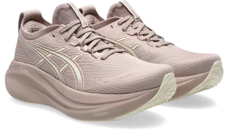 ASICS Gel-Nimbus 27 Fawn Birch (Women's) - vue trois quarts avant