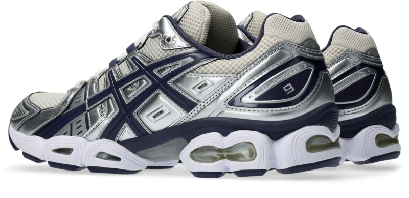 ASICS Gel-Nimbus 9 Oatmeal Indigo Fog - vue paire