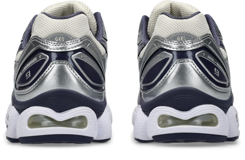 ASICS Gel-Nimbus 9 Oatmeal Indigo Fog - vue arriere