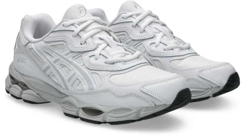 ASICS Gel-NYC White White Glacier Grey - vue trois quarts avant