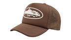 Corteiz Island Puff Print Trucker Hat Brown - corteiz-island-puff-print-trucker-hat-brown
