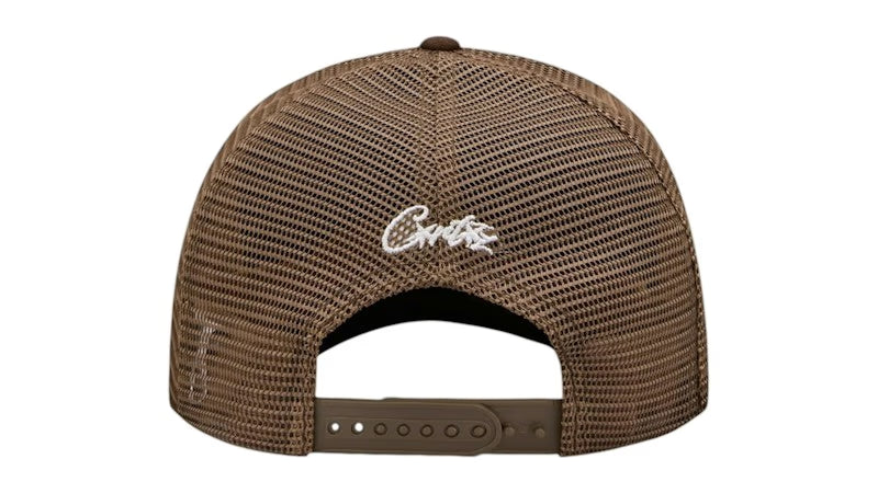 Corteiz Island Puff Print Trucker Hat Brown - vue vue 2
