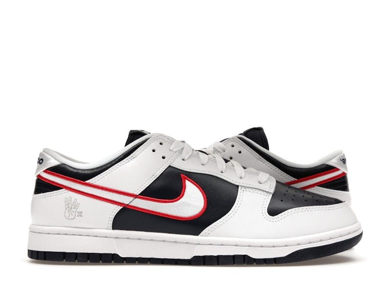 Nike Dunk Low Houston Comets Four Peat Womens - White/Obsidian/Wolf Grey/University Red - DZ2780-100 - 01