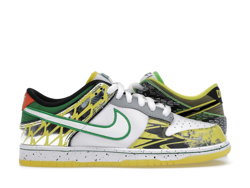 Nike Dunk Low What The Duck Away University Of Oregon Pe - White/Black/Metallic Silver/Apple Green - HV1454-100 - 01