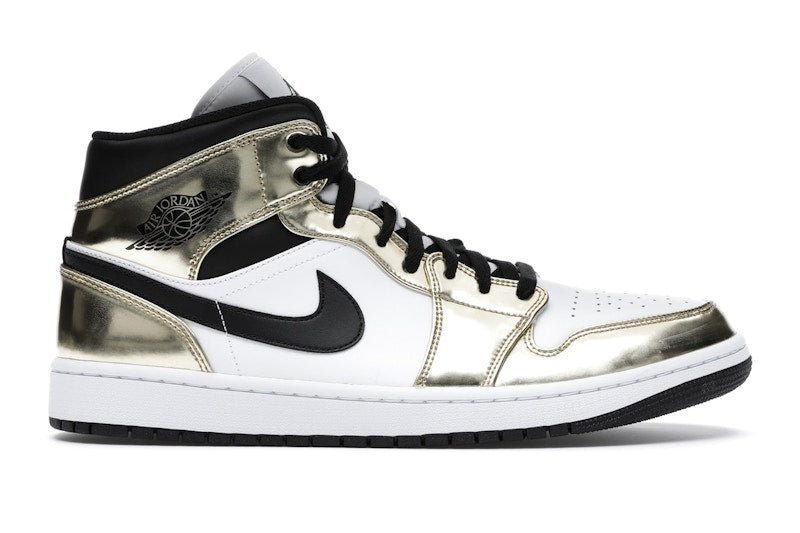 Air Jordan 1 Mid Metallic Gold Black White