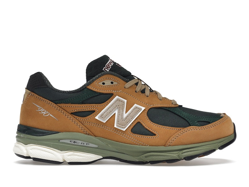 New Balance 990v3 MiUSA Tan Green, vista a 360 gradi 1 di 36