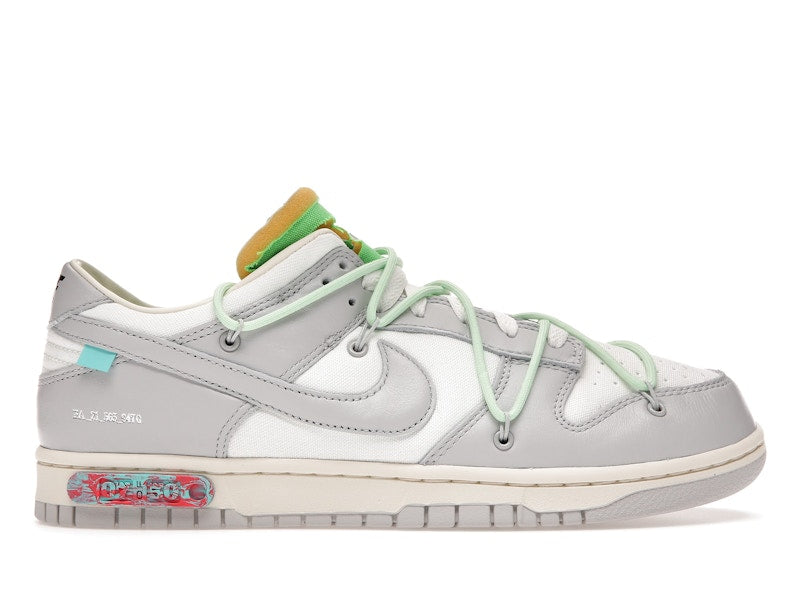 Nike Dunk Low Off White Lot 7 - Sail/Neutral Grey-Vapor Green - DM1602-108 - 01