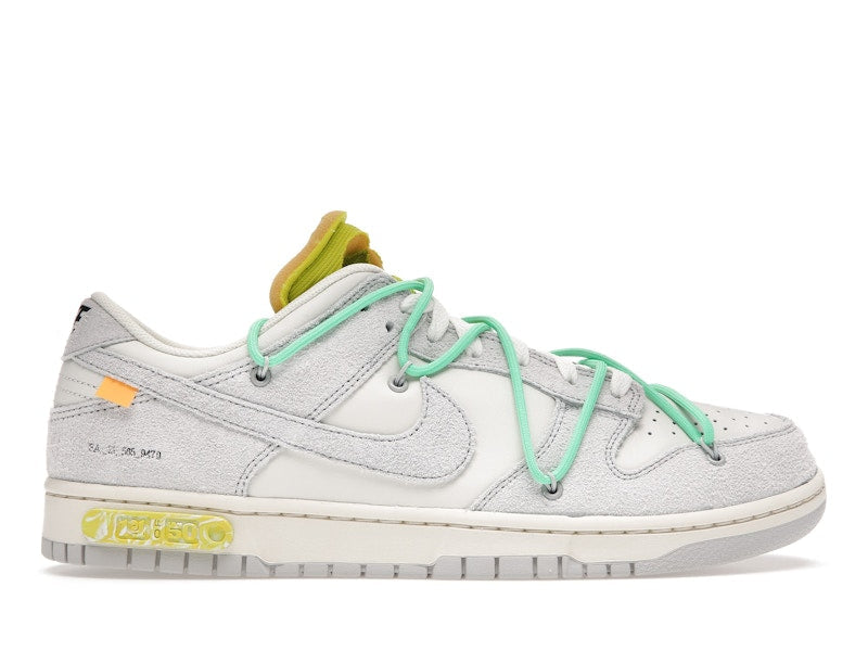 Nike Dunk Low Off White Lot 14 - Sail/Neutral Grey-Electro Green - DJ0950-106 - 01