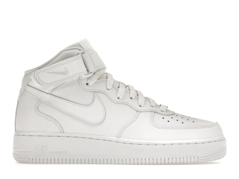 Nike Air Force 1 Mid Triple White (W) - White/White-White - DD9625-100/366731-100 - 01