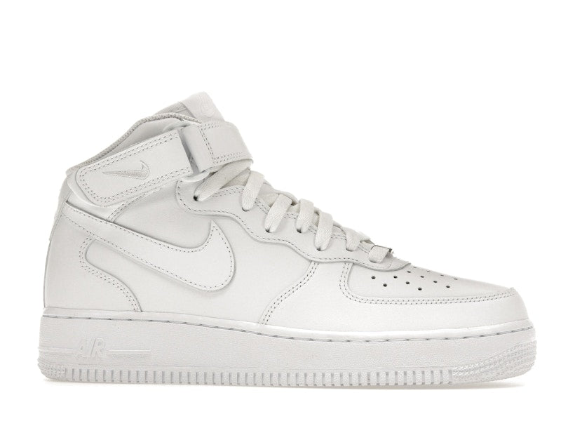 Nike Air Force 1 Mid Triple White (W) - White/White-White - DD9625-100/366731-100 - 02