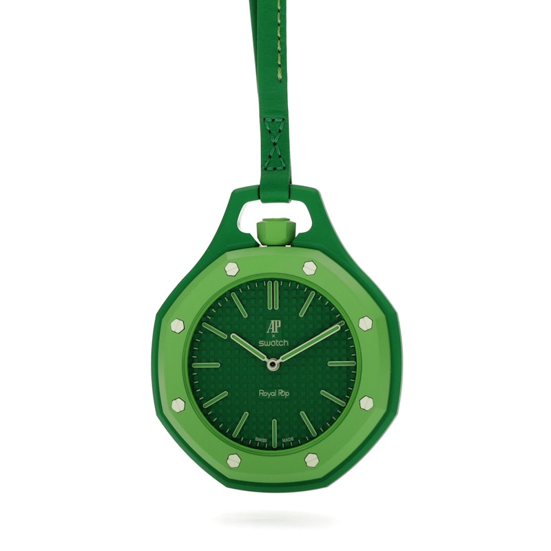 Swatch x Audemars Piguet AP Bioceramic Royal Pop Green Eight SSX03G100N, vista a 360 gradi 2 di 36