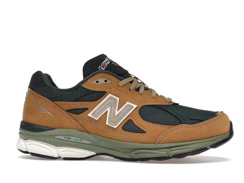 New Balance 990v3 MiUSA Tan Green, vista a 360 gradi 2 di 36