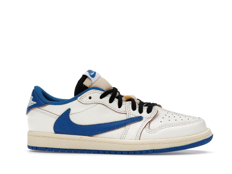 Air Jordan 1 Retro Low OG SP Fragment X Travis Scott Sail Military Blue (PS)