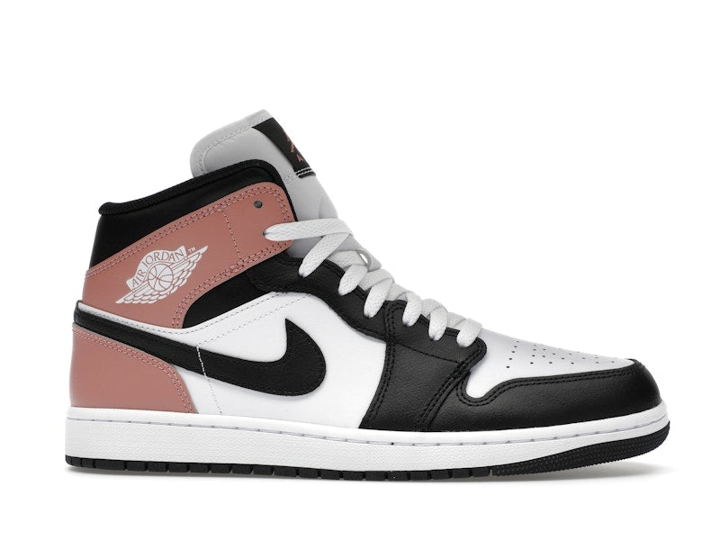 Air Jordan 1 Mid White Rust Pink Black