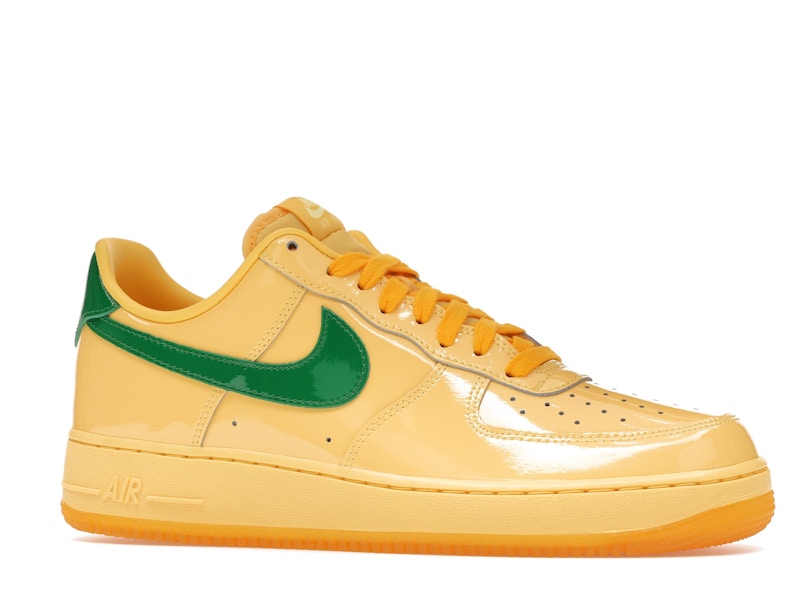 Nike Air Force 1 Low Patent Leather Topaz Gold Pine Green