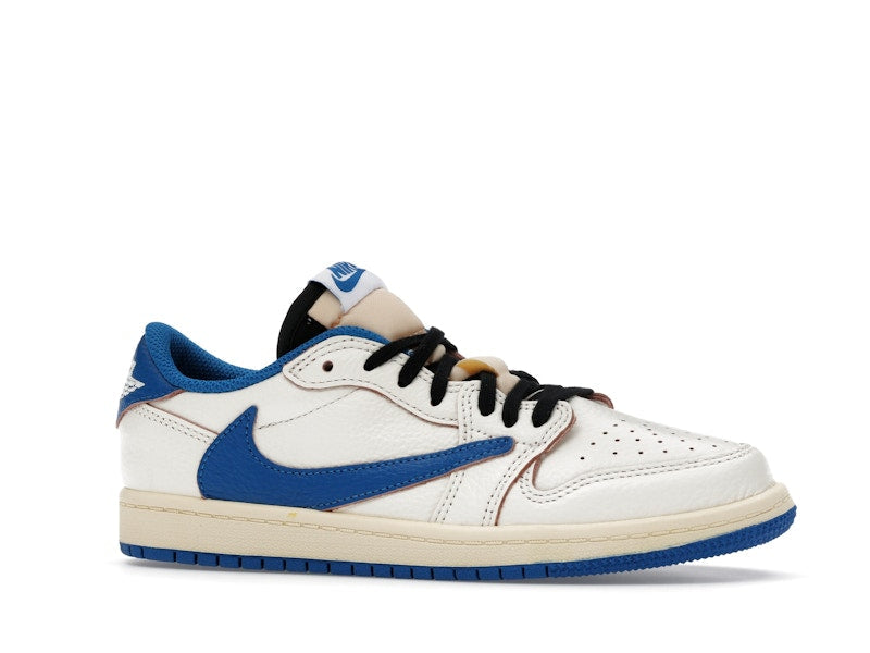 Air Jordan 1 Retro Low OG SP Fragment X Travis Scott Sail Military Blue (PS)