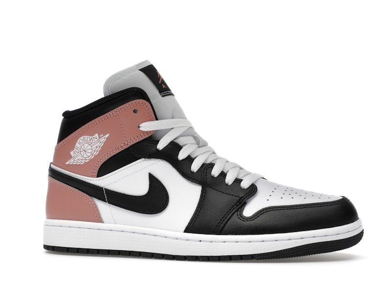 Air Jordan 1 Mid White Rust Pink Black