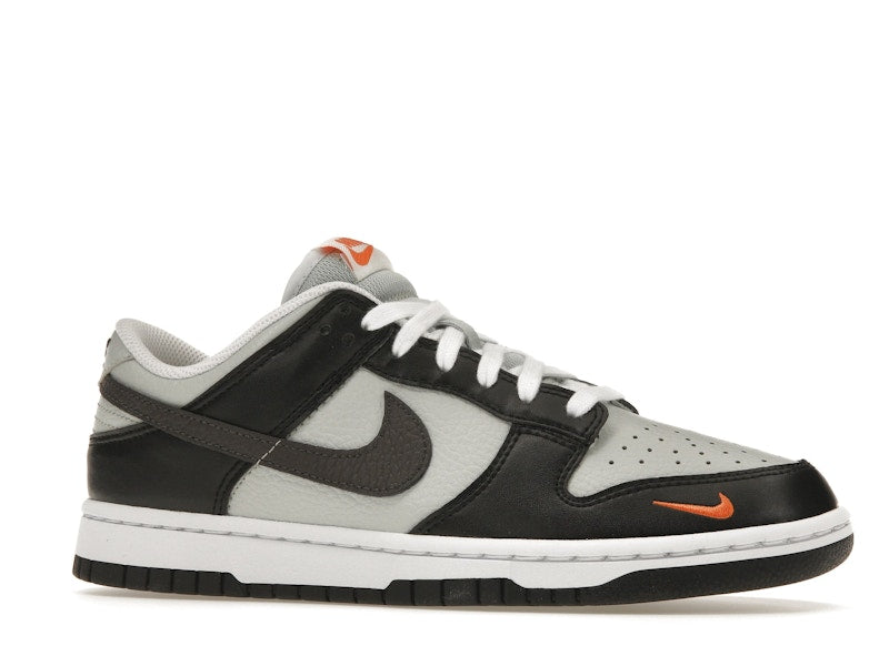 Nike Dunk Low Grey Black Orange Mini Swoosh - Black/White/Total Orange - FN7808-001 - 03