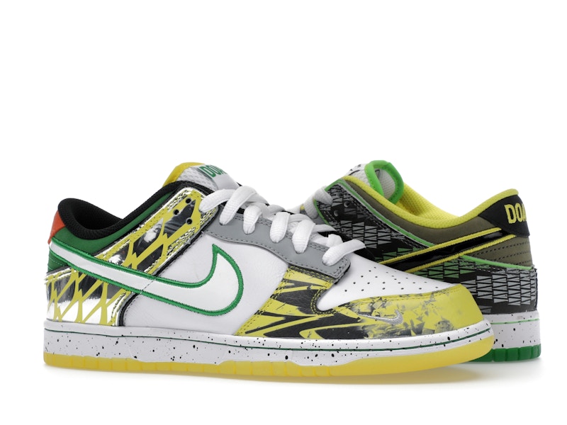 Nike Dunk Low What The Duck Away University Of Oregon Pe - White/Black/Metallic Silver/Apple Green - HV1454-100 - 03