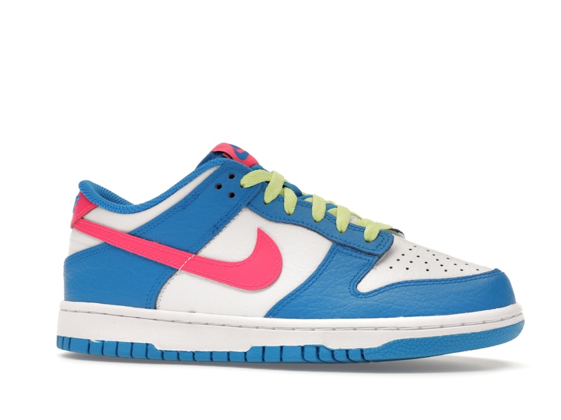 Nike Dunk Low Photo Blue White Light Lemon Twist Hyper Pink (GS), vista a 360 gradi 3 di 36