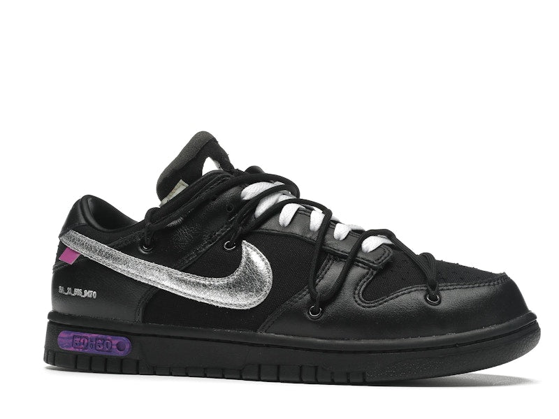 Nike Dunk Low Off White Lot 50 - Black/Metallic Silver-Black - DM1602-001 - 03