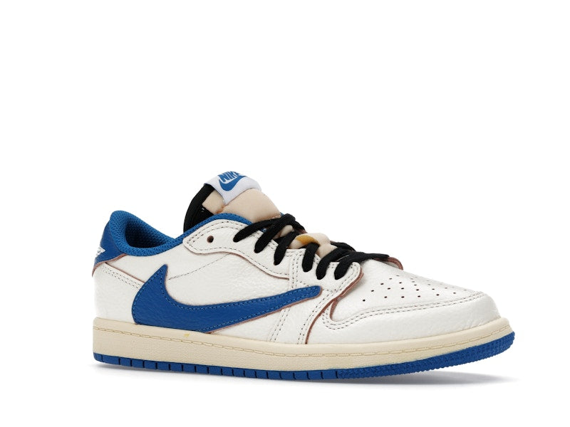 Air Jordan 1 Retro Low OG SP Fragment X Travis Scott Sail Military Blue (PS)