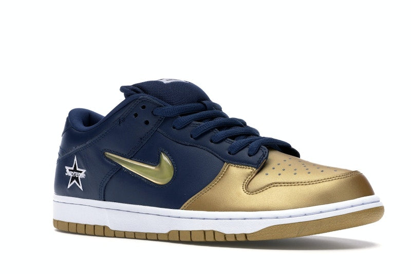 Nike SB Dunk Low Supreme Jewel Swoosh Gold - Metallic Gold/Metallic Gold-Midnight Navy-White - CK3480-700 - 04
