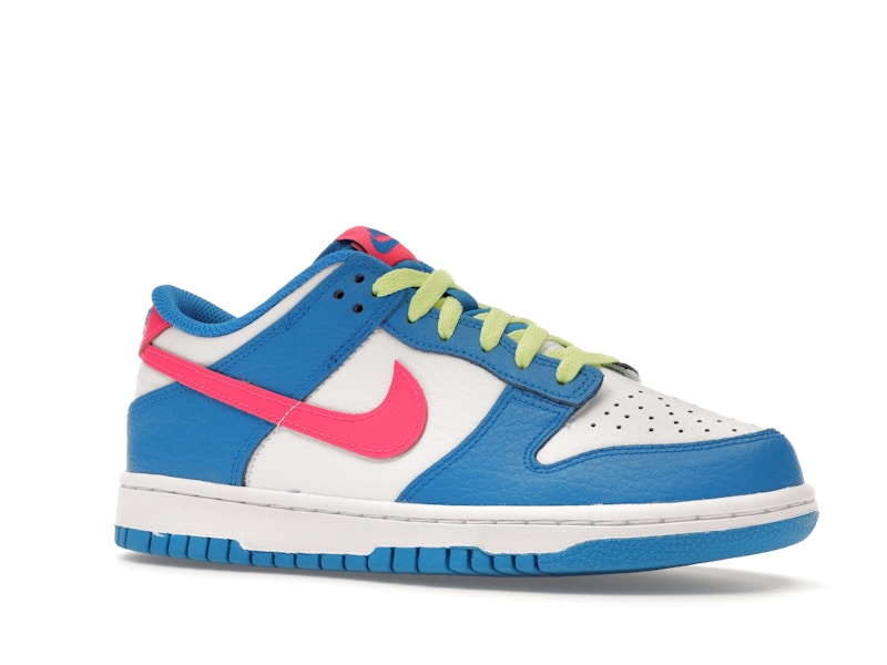 Nike Dunk Low Photo Blue White Light Lemon Twist Hyper Pink (GS), vista a 360 gradi 4 di 36