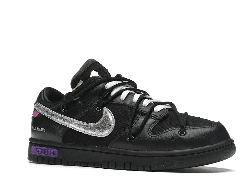 Nike Dunk Low Off White Lot 50 - Black/Metallic Silver-Black - DM1602-001 - 04